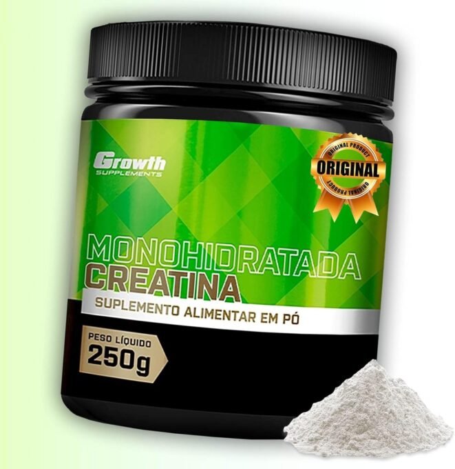Suplemento em pó Growth Supplements Creatina Pura em pote de 250g 1 Suplemento em pó Growth Supplements Creatina Pura em pote de 250g