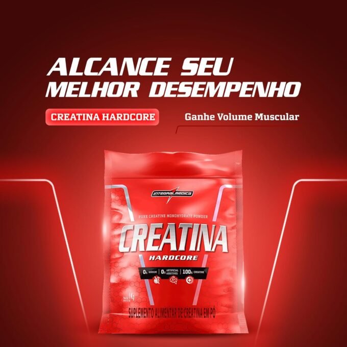 Creatina Integralmedica Hardcore 1kg Monohidratada 2 Creatina Integralmedica Hardcore 1kg Monohidratada - Imagem 2